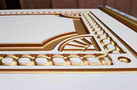 Фрезерованная панель. Патина золото.