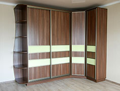 Угловой шкаф. Вставки Лакобель (Lacobel).