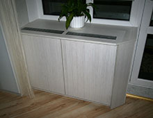 Материал: ДСП Гасиенда белая; вентиляционные решётки: аллюминий.