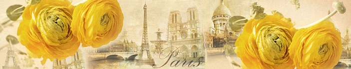 Скинали. Желтые цветы. Винтажный фон.